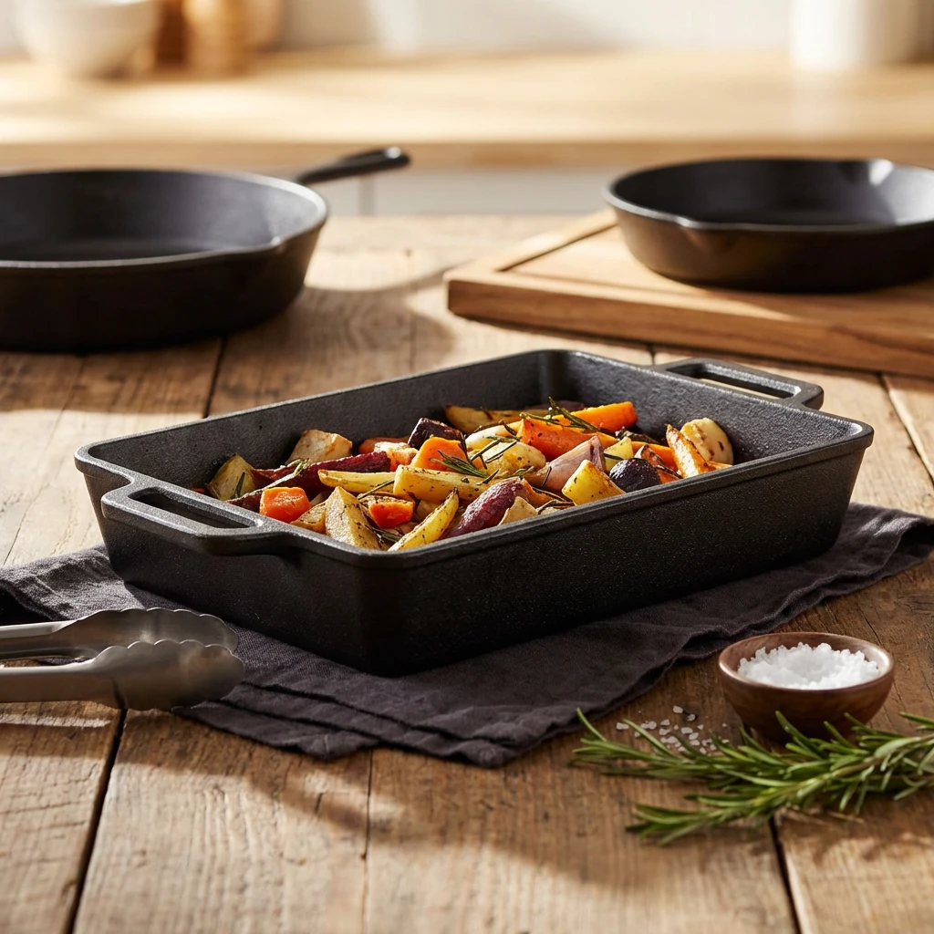 GenWare Cast Iron Rechteckige Servierplatte 25 x 15,5 cm C2515 by Genware color Svart