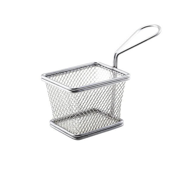 Servier-Frittierkorb Rechteckig 12,5 x 10 x 8,5 cm SVB1210 by Genware color Svart