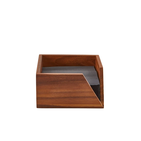 GenWare Acacia Wood Serviettenhalter 18,6 x 10 cm WDSH18 by Genware color Svart
