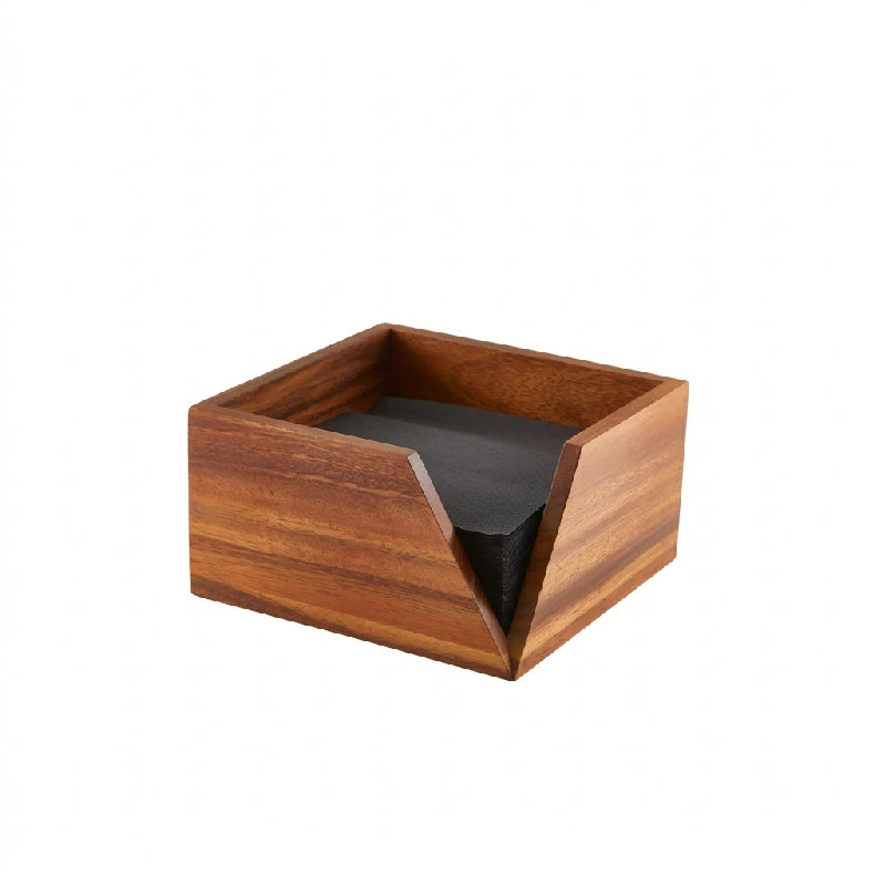 GenWare Acacia Wood Serviettenhalter 18,6 x 10 cm WDSH18 by Genware color Svart