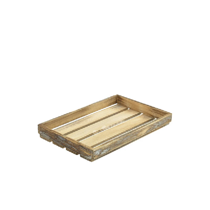 Genware Dark Rustic Holzkiste 35 x 23 x 4 cm TR225L by Genware color Svart