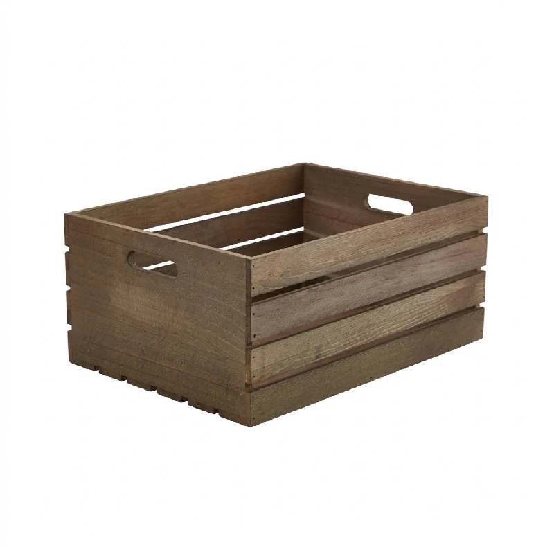 Genware Dark Rustic Holzkiste 41 x 30 x 18 cm WDC-4130D by Genware color Svart