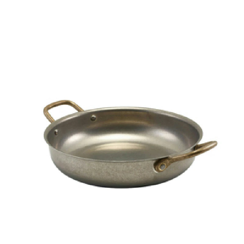 GenWare Vintage Steel Runder Teller 22 x 5 cm SRD22V by Genware color Svart
