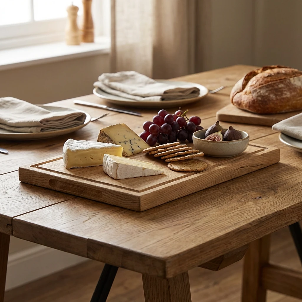 Genware Servierbrett aus Eichenholz 34 x 22 x 2 cm WSBK3422 by Genware color Svart