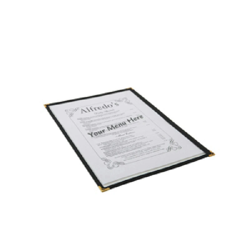 American Style Speisekartenhülle Transparent - A4, 1 Seite MHAM2 by Genware color Svart