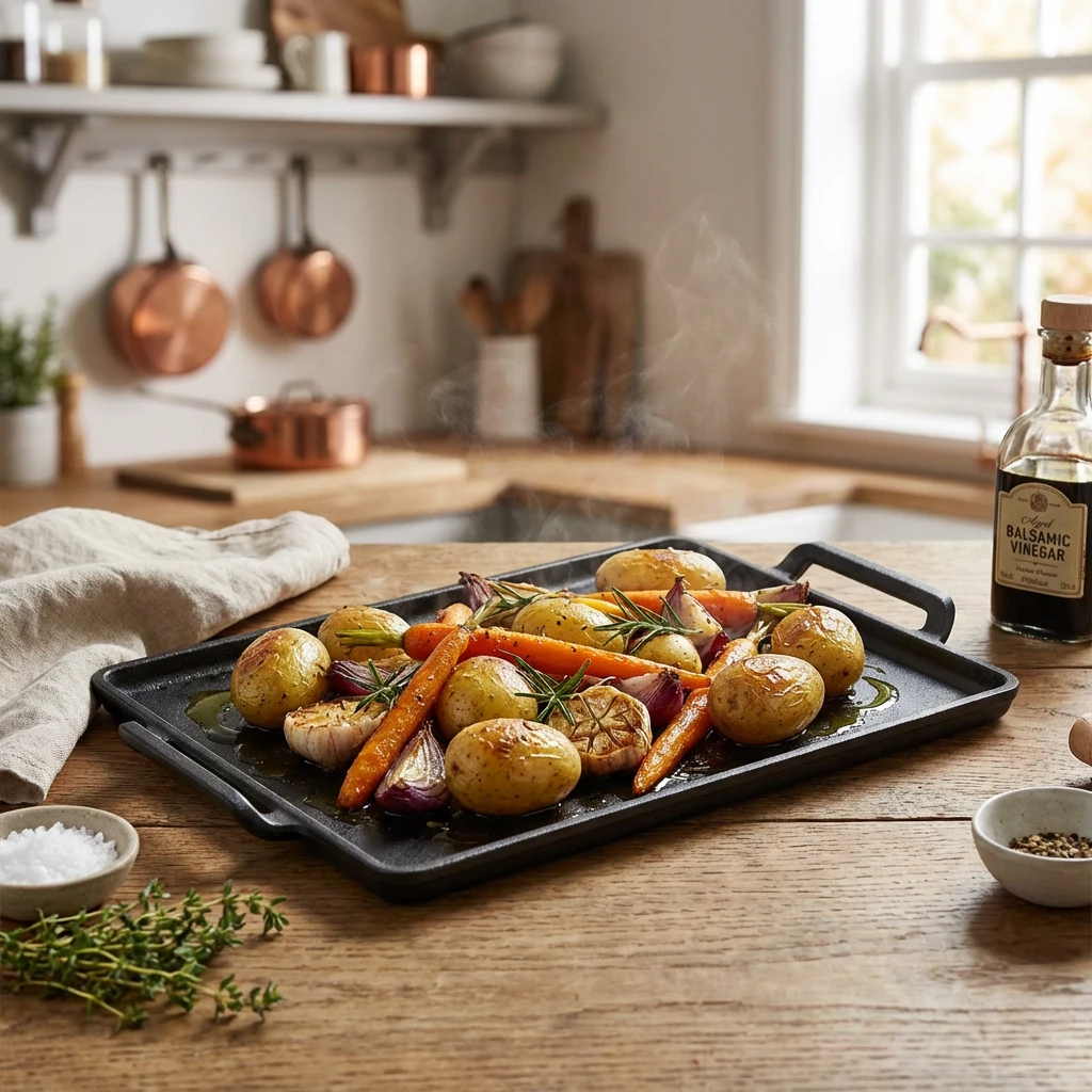 GenWare Gusseisen Servierplatte rechteckig 28 x 20 cm C2820 by Genware color Svart