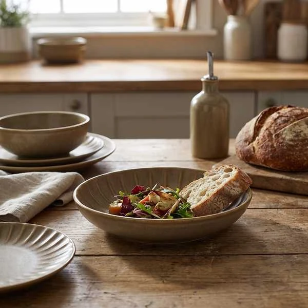 Terra Porcelain Mattgrau geschwungene Coupe-Schale 25,4 cm CB-SMG25 by Genware color Svart