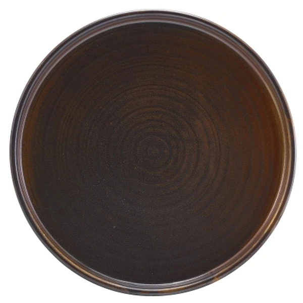 Terra Porcelain Rustic Copper flache Präsentationsplatte 18 cm LP-PRC18 by Genware color Svart