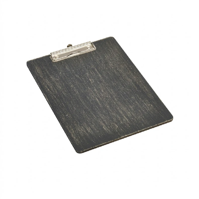 Schwarzes Menü-Klemmbrett aus Holz A4 24x32x0,6 cm WMC24BK by Genware color Svart