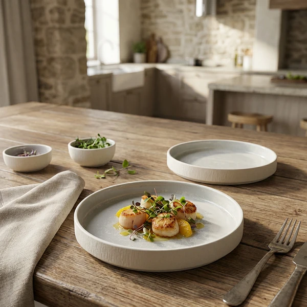 Incise Porcelain Lucine Präsentationsplatte 25 cm PR-PLC25 by Genware color Svart