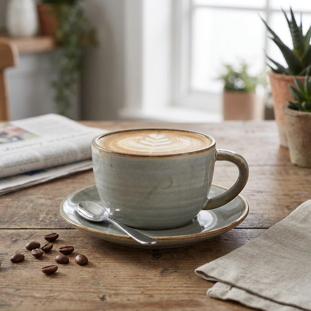 Terra Porcelain Grey Kaffeetasse 22 cl / 7,75 oz CUP-PG23 by Genware color Svart
