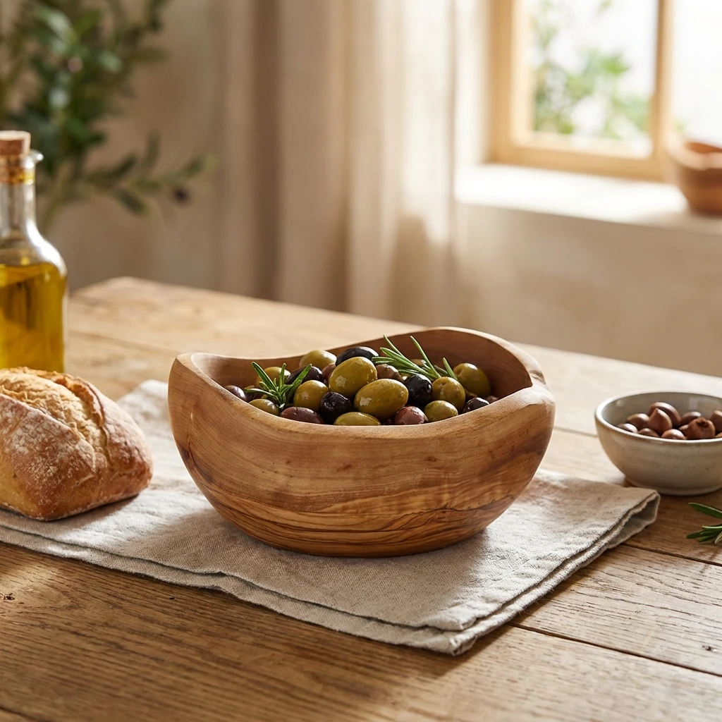 GenWare Olive Wood Rustikale Schale 15 cm OWRB15 by Genware color Svart