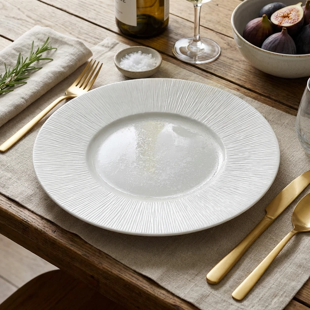 Incise Porcelain Lucine Fahnenteller 31 cm WP-PLC31 by Genware color Svart