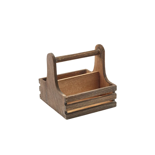 Kleiner rustikaler Tischorganizer aus Holz RWTC-S by Genware color Svart