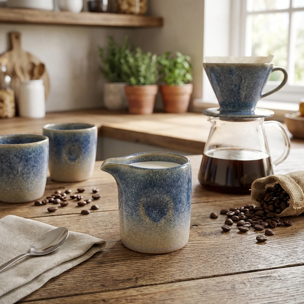 Forge Coast Stoneware Gekniffenes Kännchen 9cl/3,2oz CT-SJ9C by Genware color Svart