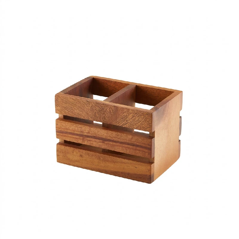 GenWare Besteckbehälter aus Akazienholz mit 2 Fächern WDCB-2 by Genware color Svart