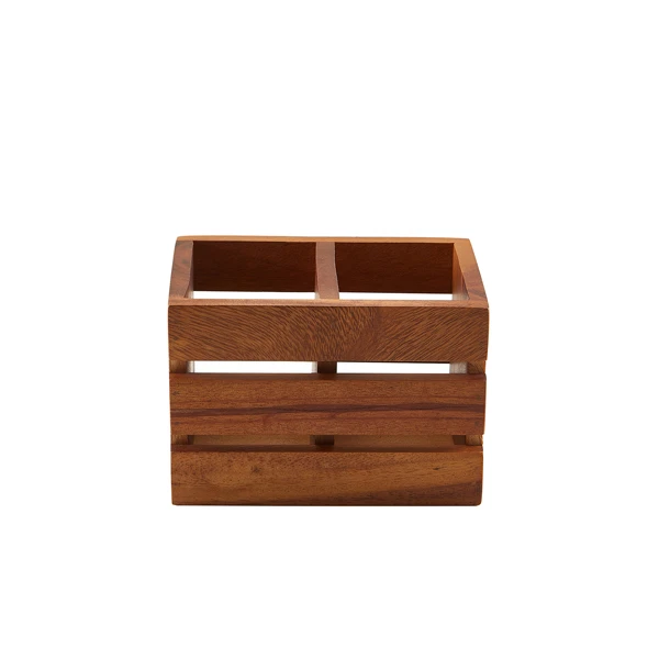 GenWare Besteckbehälter aus Akazienholz mit 2 Fächern WDCB-2 by Genware color Svart