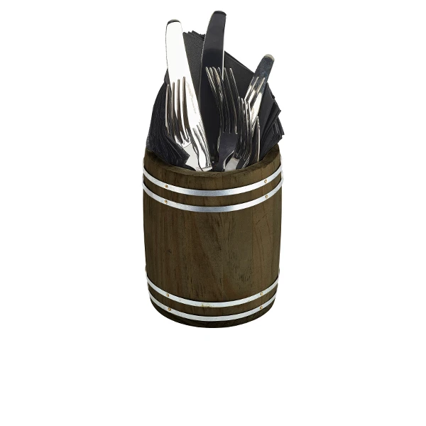 Miniatur-Holzfass 11,5 cm Durchmesser x 13,5 cm MWB11 by Genware color Svart