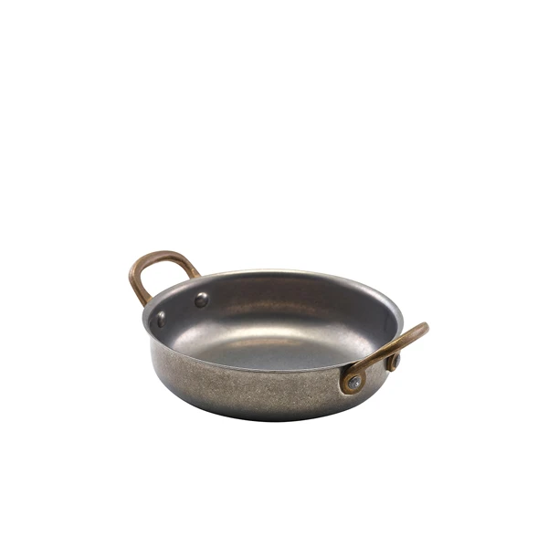 GenWare Vintage Steel Runder Teller 13,5 x 3,75 cm SRD14V by Genware color Svart