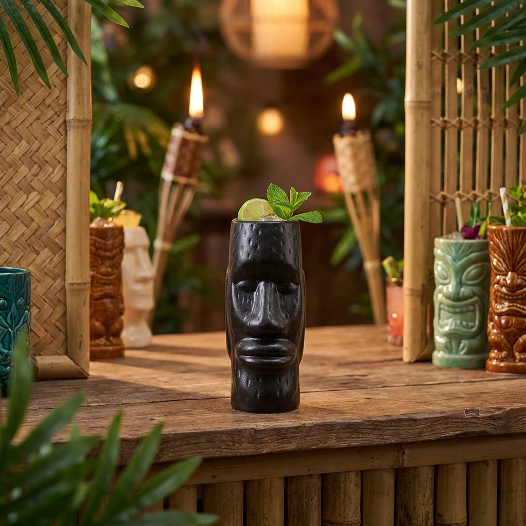 GenWare Easter Island Tiki-Becher 40 cl / 14 oz EIS400CT by Genware color Svart