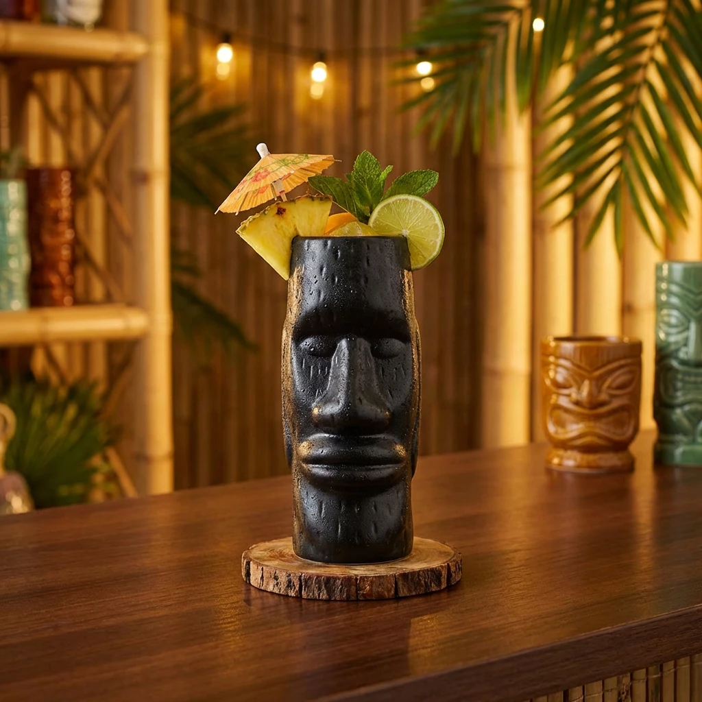GenWare Easter Island Tiki-Becher 40 cl / 14 oz EIS400CT by Genware color Svart