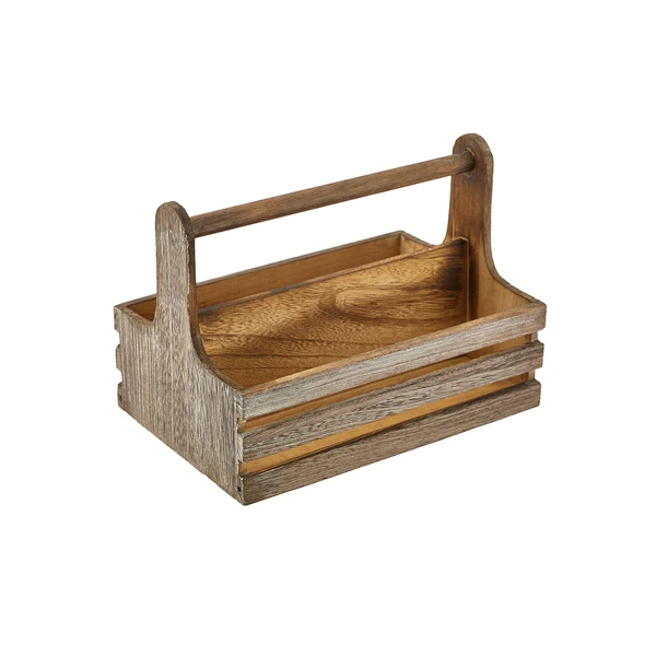 Rustikaler Tisch-Organizer aus Holz – Medium RWTC-M by Genware color Svart