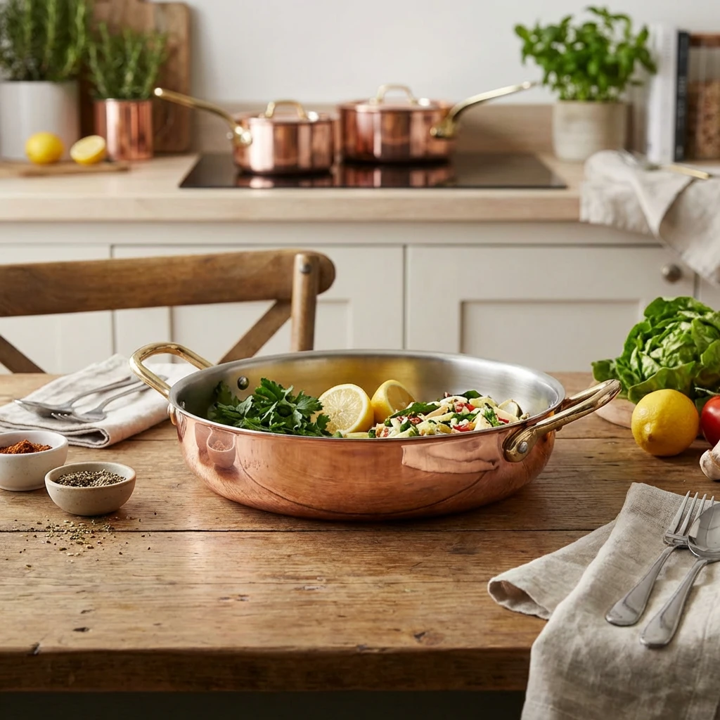 GenWare runde Kupferschale 22 x 5 cm SRD22C by Genware color Svart