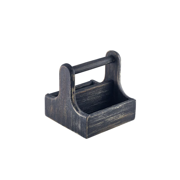 Genware Tischcaddy aus Akazienholz, klein, schwarz DWTC-SBK by Genware color Svart