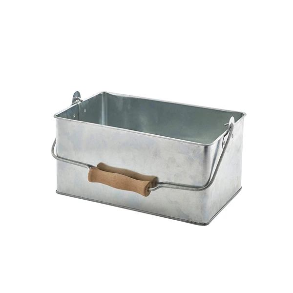 Rechteckiger Tisch-Caddy aus verzinktem Stahl 24,5x15,5x12,5 cm GSTC2415 by Genware color Svart
