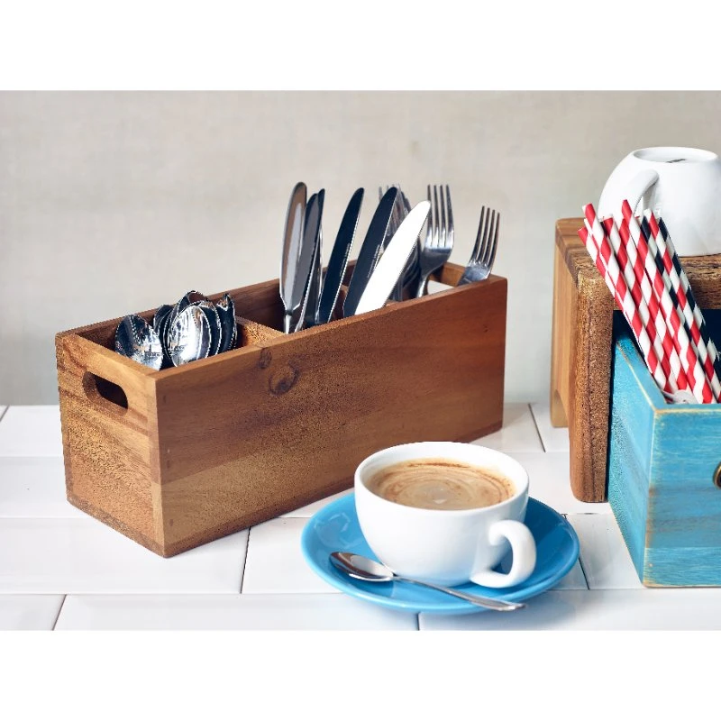 GenWare Besteckkasten aus Akazienholz mit 3 Fächern WDCB-3 by Genware color Svart