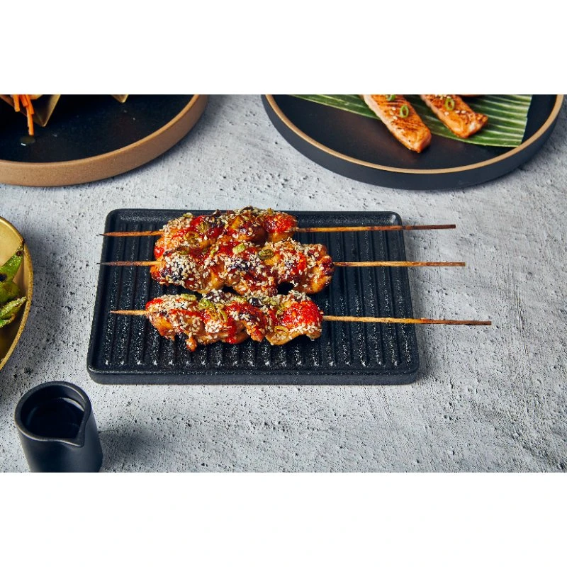 Forge Steingut Griddle-Teller 21,5 x 15 cm CT-GR21 by Genware color Svart