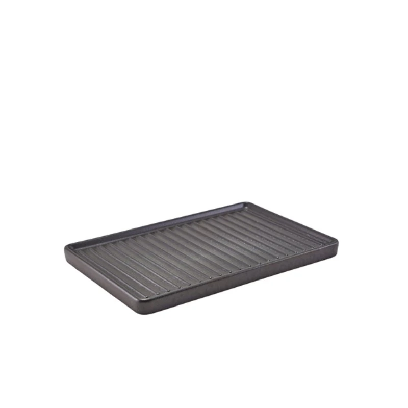 Forge Steingut Griddle-Teller 21,5 x 15 cm CT-GR21 by Genware color Svart