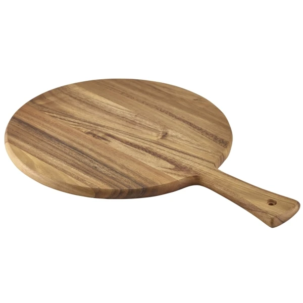 Pizzaschieber aus Akazienholz 33 cm Durchmesser WPB33 by Genware color Svart