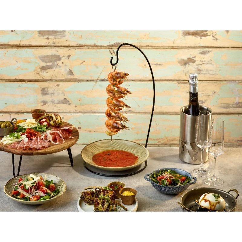 Pizzaschieber aus Akazienholz 33 cm Durchmesser WPB33 by Genware color Svart