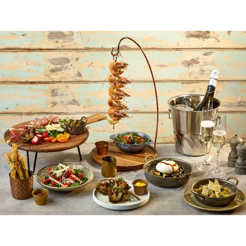 Pizzaschieber aus Akazienholz 33 cm Durchmesser WPB33 by Genware color Svart
