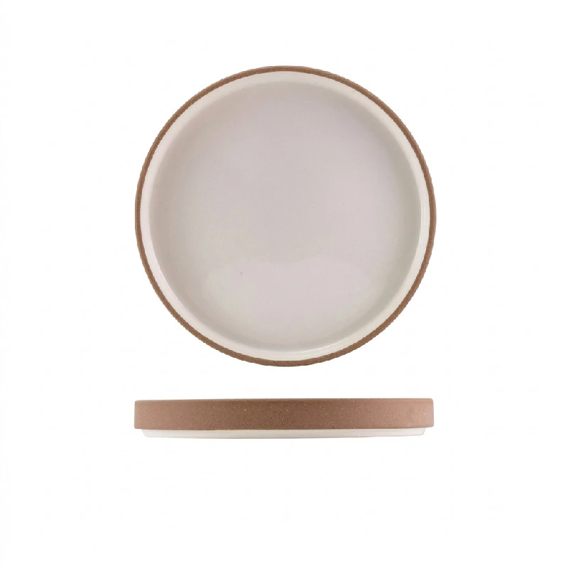 GenWare Kava White Steingut-Präsentationsteller mit rauem Rand 20 cm LPR-KW20 by Genware color Svart