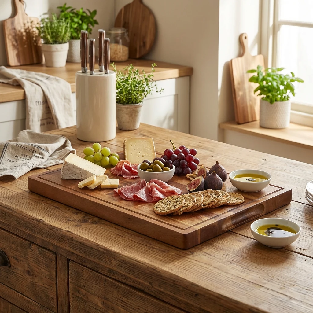 Acacia Wood Servierbrett 40 x 30 x 2,5 cm WSB4030 by Genware color Svart