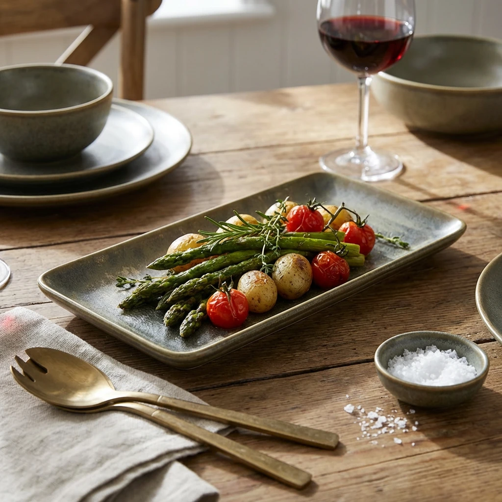 Terra Porcelain Mattgrau schmale rechteckige Servierplatte 31 x 14 cm NR-PMG30 by Genware color Svart
