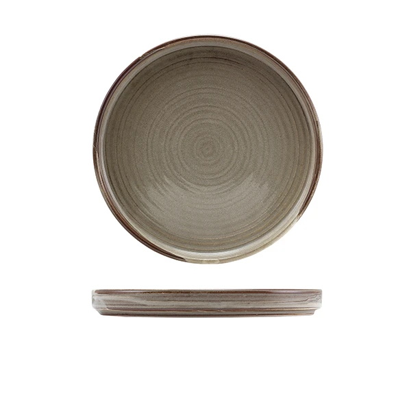 Terra Porcelain Grey Flacher Präsentationsteller 21 cm LP-PG21 by Genware color Svart