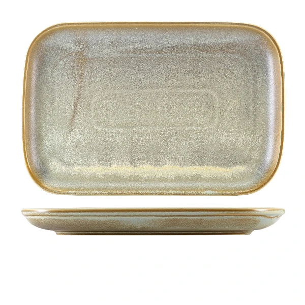 Terra Porcelain Mattgrau rechteckiger Teller 34,5 x 23,5 cm RP-PMG34 by Genware color Svart