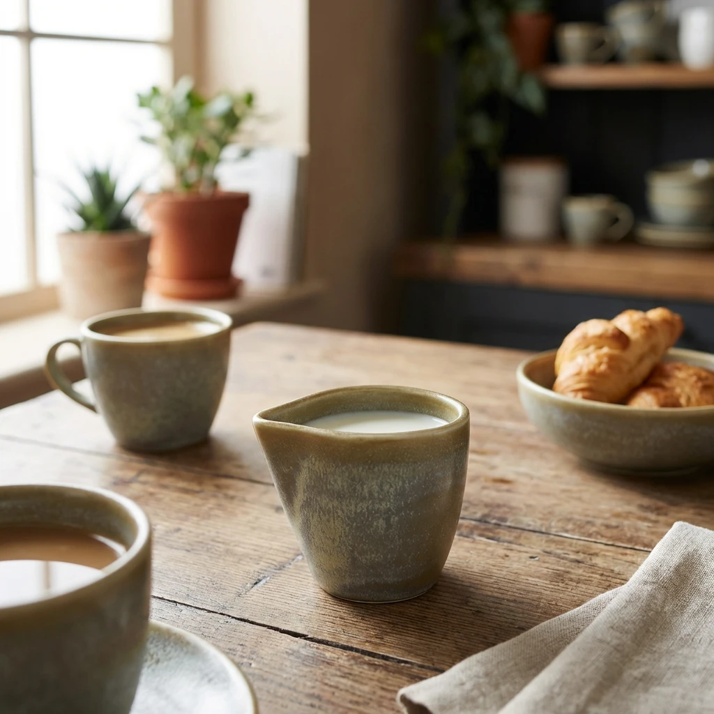 Terra Porcelain Kännchen Mattgrau 9 cl/3 oz JUG-PMG9 by Genware color Svart