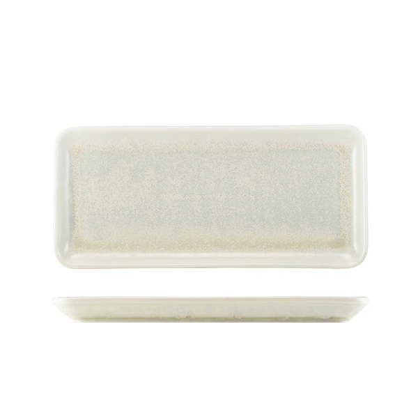 Terra Porcelain Pearl Schmale rechteckige Platte 31 x 14 cm NR-PPL30 by Genware color Svart