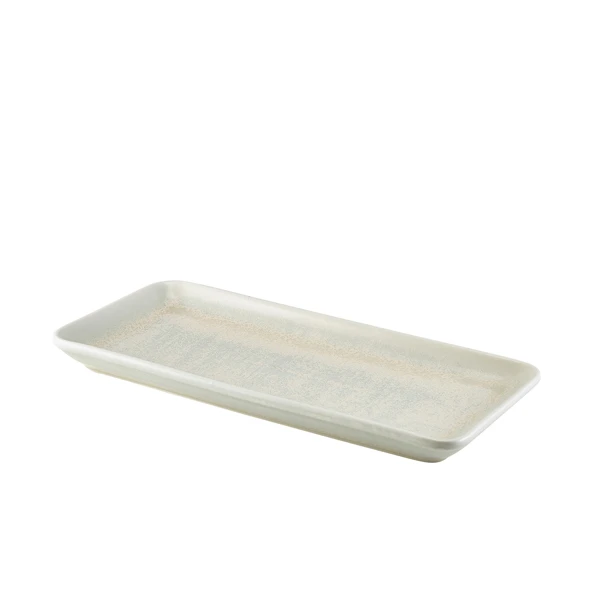 Terra Porcelain Pearl Schmale rechteckige Platte 31 x 14 cm NR-PPL30 by Genware color Svart