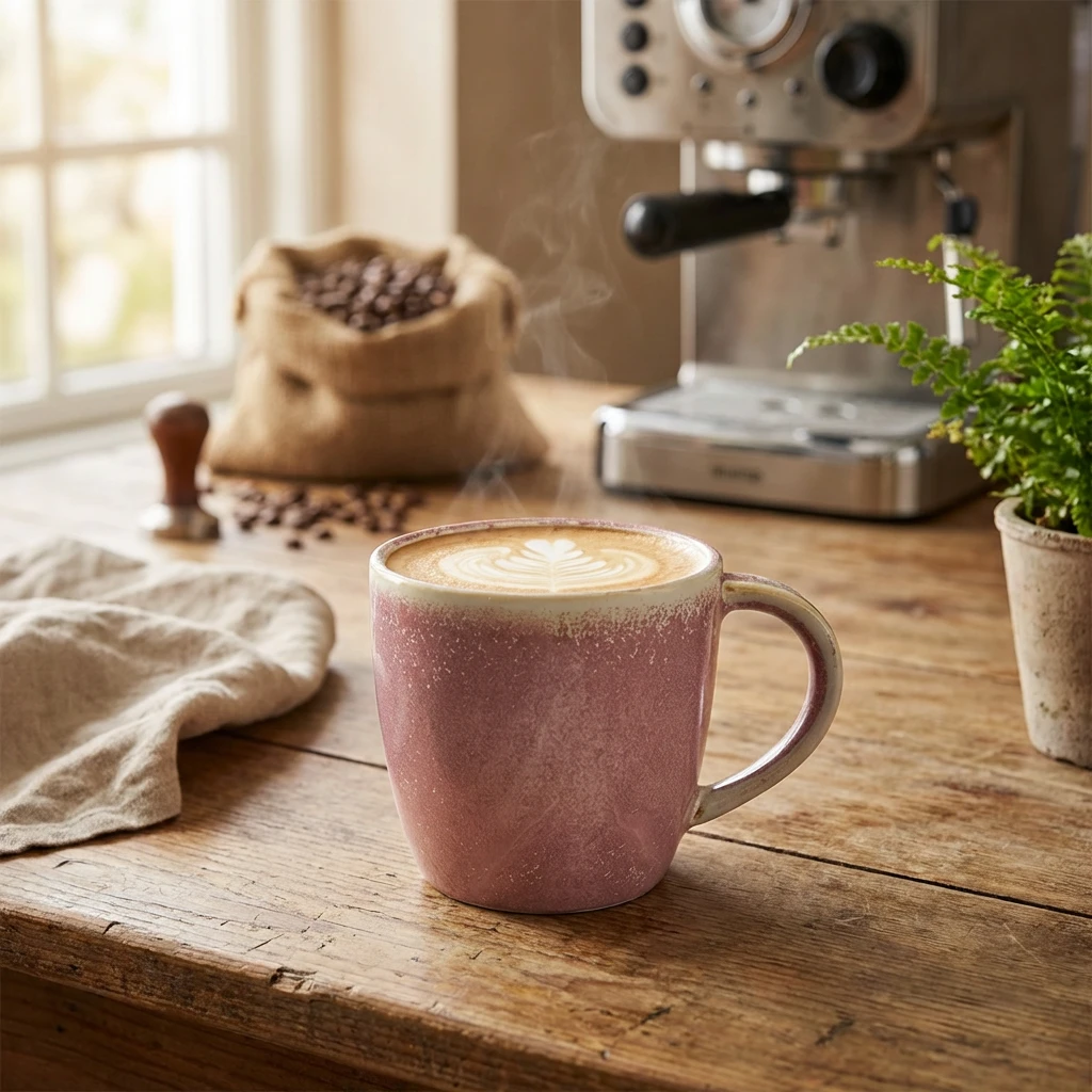 Terra Porcelain Rose Becher 30 cl / 10,5 oz MUG-PRS32 by Genware color Svart