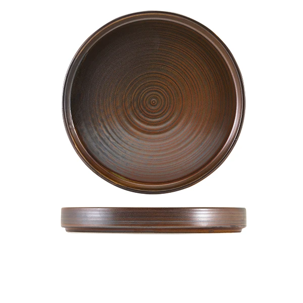 Terra Porcelain Rustic Kupfer Präsentationsteller 26 cm PR-PRC26 by Genware color Svart