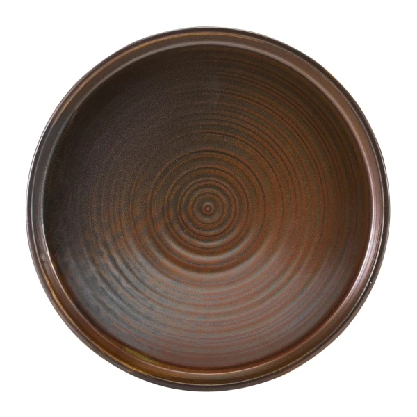 Terra Porcelain Rustic Kupfer Präsentationsteller 26 cm PR-PRC26 by Genware color Svart