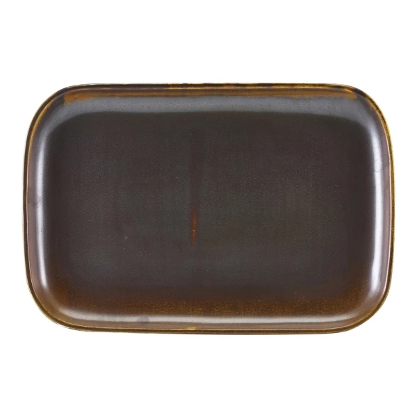 Terra Porcelain Rustic Copper rechteckiger Teller 34,5 x 23,5 cm RP-PRC34 by Genware color Svart