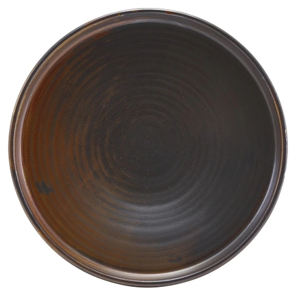 Terra Porcelain Rustic Copper Flacher Präsentationsteller 21 cm LP-PRC21 by Genware color Svart