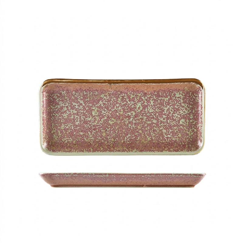 Terra Porcelain Rose schmale rechteckige Servierplatte 27 x 12,5 cm NR-PRS27 by Genware color Svart