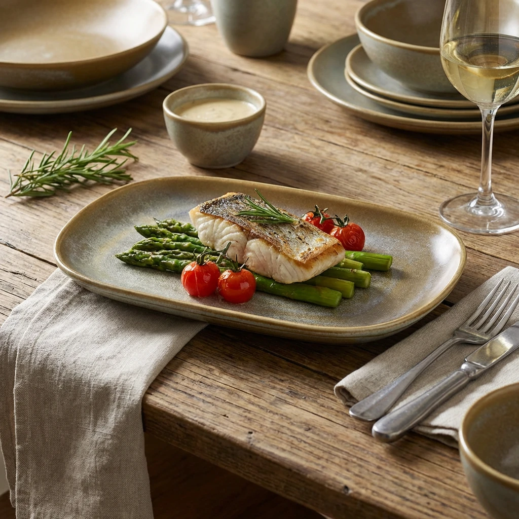 Terra Porcelain Matt Grau rechteckiger Teller 24 x 16,5 cm RP-PMG24 by Genware color Svart